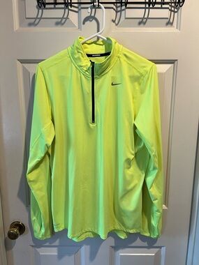Nike Dri-FIT Neon Yellow Running Half-Zip Pullover
